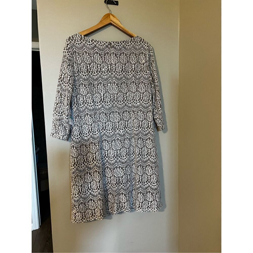 J Howard Missy Women’s Size 16 Lace Overlay Shift Dress Beige 3/4 Sleeve NWT - Picture 12 of 12